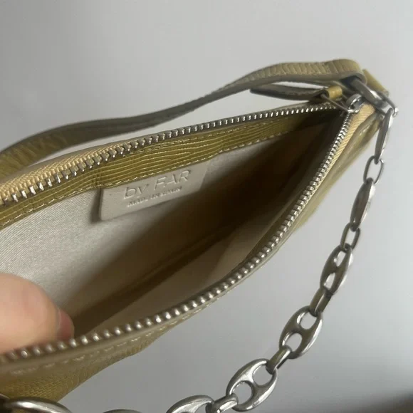 By Far Mini Rachel Bag in Stamped Leather Olive Green - Picture 4 of 4